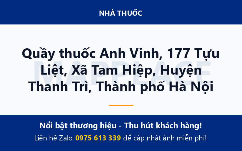 Quầy thuốc Anh Vinh, 177 Tựu Liệt, Xã Tam Hiệp, Huyện Thanh Trì, Thành phố Hà Nội