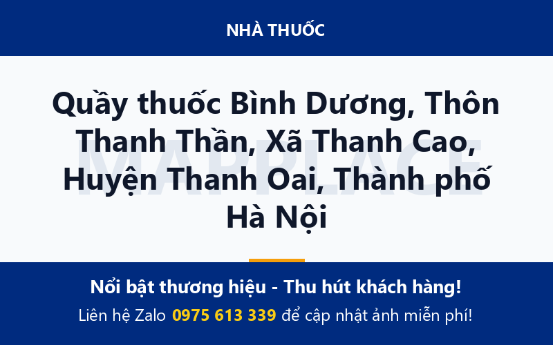 Quầy thuốc Bình Dương, Thôn Thanh Thần, Xã Thanh Cao, Huyện Thanh Oai, Thành phố Hà Nội