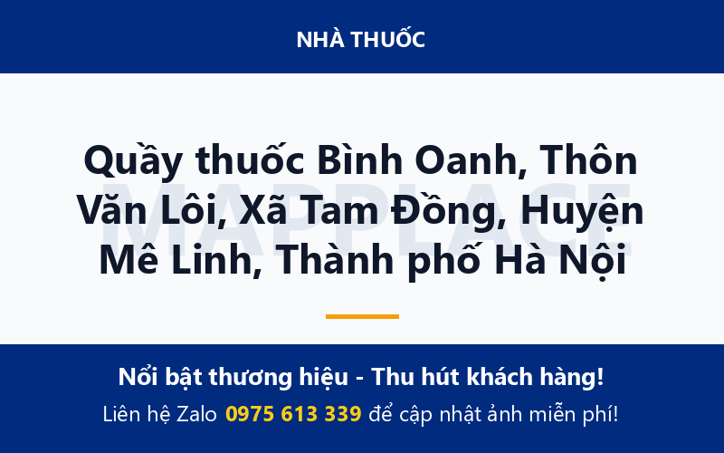 Quầy thuốc Bình Oanh, Thôn Văn Lôi, Xã Tam Đồng, Huyện Mê Linh, Thành phố Hà Nội