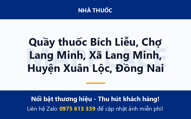 Quầy thuốc Bích Liễu, Chợ Lang Minh, Xã Lang Minh, Huyện Xuân Lộc, Đồng Nai