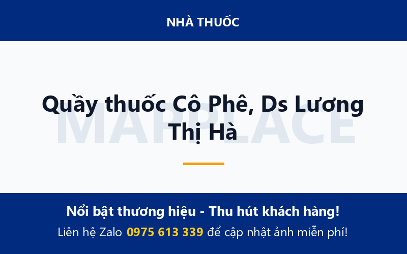 Quầy thuốc Cô Phê, Ds Lương Thị Hà