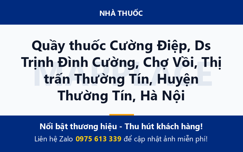 Quầy thuốc Cường Điệp, Ds Trịnh Đình Cường, Chợ Vồi, Thị trấn Thường Tín, Huyện Thường Tín, Hà Nội