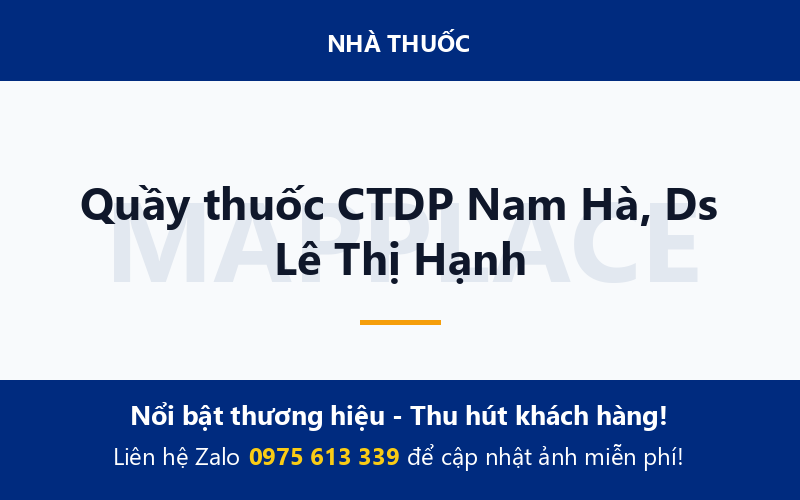 Quầy thuốc CTDP Nam Hà, Ds Lê Thị Hạnh
