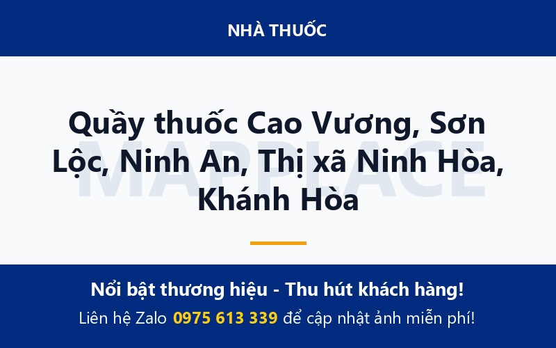 Quầy thuốc Cao Vương, Sơn Lộc, Ninh An, Thị xã Ninh Hòa, Khánh Hòa