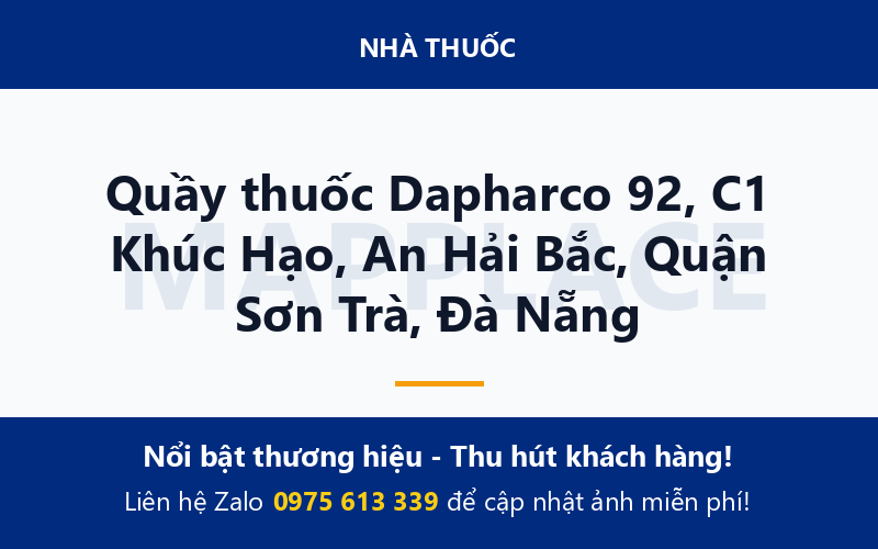 Quầy thuốc Dapharco 92, C1 Khúc Hạo, An Hải Bắc, Quận Sơn Trà, Đà Nẵng