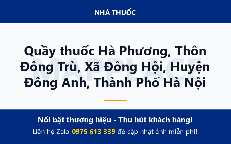Quầy thuốc Hà Phương, Thôn Đông Trù, Xã Đông Hội, Huyện Đông Anh, Thành Phố Hà Nội