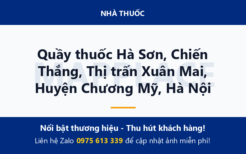 Quầy thuốc Hà Sơn, Chiến Thắng, Thị trấn Xuân Mai, Huyện Chương Mỹ, Hà Nội