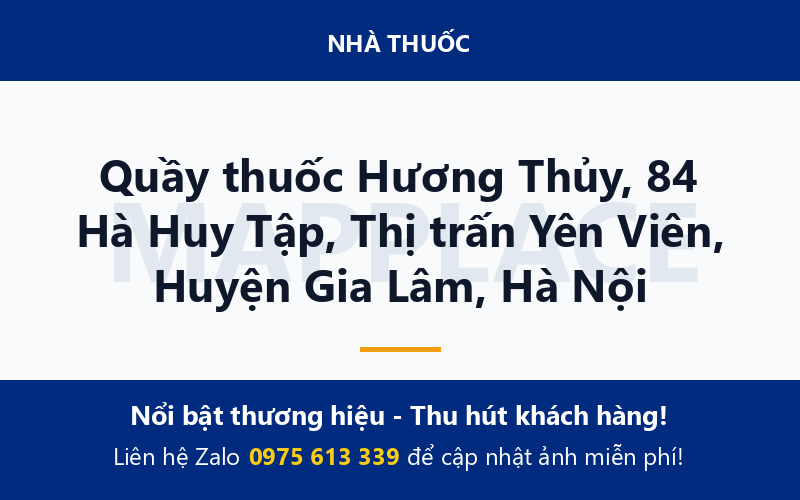 Quầy thuốc Hương Thủy, 84 Hà Huy Tập, Thị trấn Yên Viên, Huyện Gia Lâm, Hà Nội