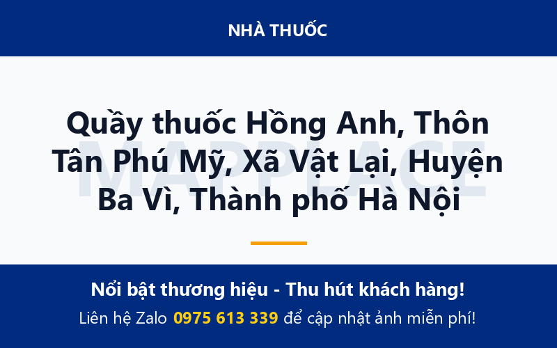 Quầy thuốc Hồng Anh, Thôn Tân Phú Mỹ, Xã Vật Lại, Huyện Ba Vì, Thành phố Hà Nội