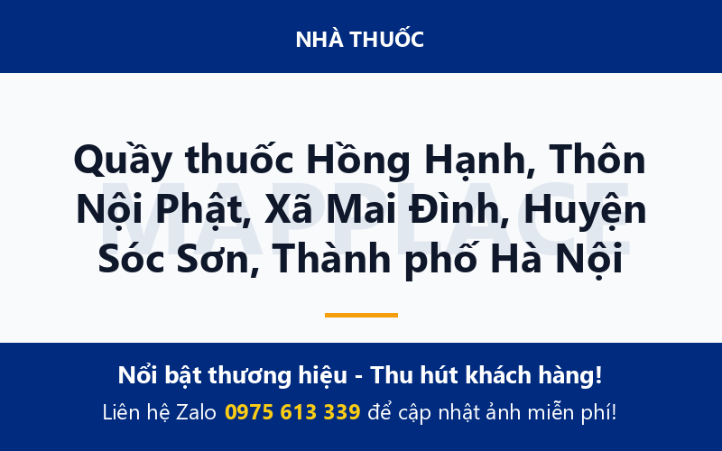 Quầy thuốc Hồng Hạnh, Thôn Nội Phật, Xã Mai Đình, Huyện Sóc Sơn, Thành phố Hà Nội