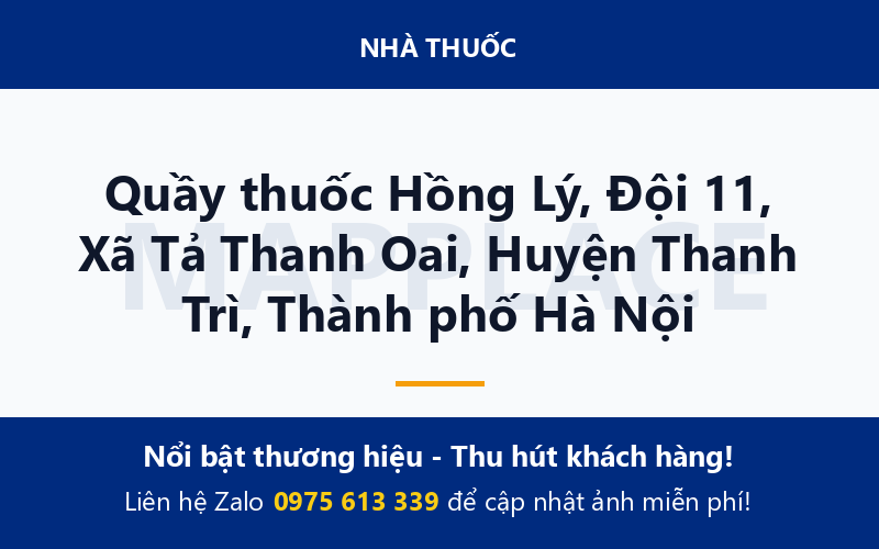 Quầy thuốc Hồng Lý, Đội 11, Xã Tả Thanh Oai, Huyện Thanh Trì, Thành phố Hà Nội