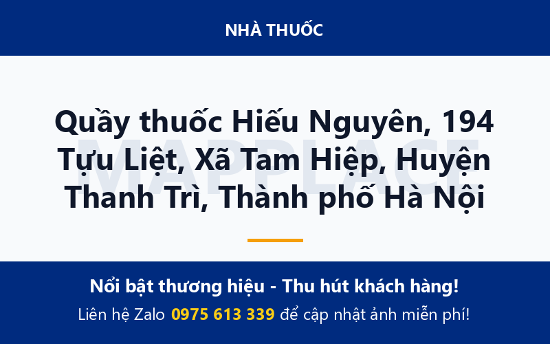 Quầy thuốc Hiếu Nguyên, 194 Tựu Liệt, Xã Tam Hiệp, Huyện Thanh Trì, Thành phố Hà Nội
