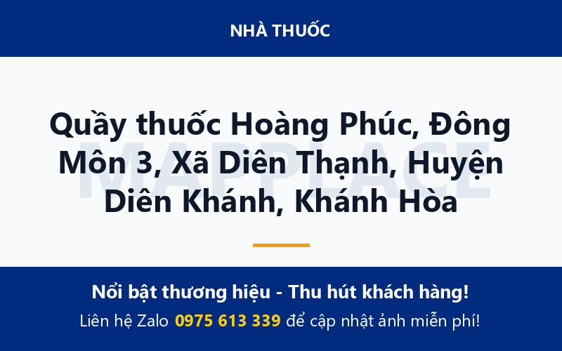 Quầy thuốc Hoàng Phúc, Đông Môn 3, Xã Diên Thạnh, Huyện Diên Khánh, Khánh Hòa