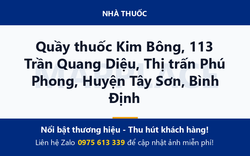 Quầy thuốc Kim Bông, 113 Trần Quang Diệu, Thị trấn Phú Phong, Huyện Tây Sơn, Bình Định