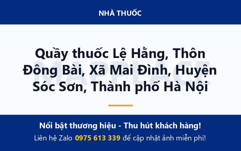 Quầy thuốc Lệ Hằng, Thôn Đông Bài, Xã Mai Đình, Huyện Sóc Sơn, Thành phố Hà Nội
