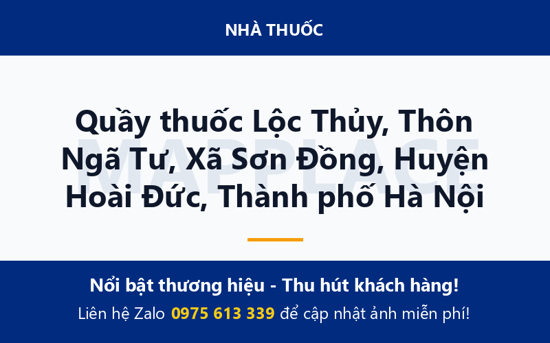 Quầy thuốc Lộc Thủy, Thôn Ngã Tư, Xã Sơn Đồng, Huyện Hoài Đức, Thành phố Hà Nội