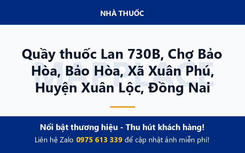 Quầy thuốc Lan 730B, Chợ Bảo Hòa, Bảo Hòa, Xã Xuân Phú, Huyện Xuân Lộc, Đồng Nai