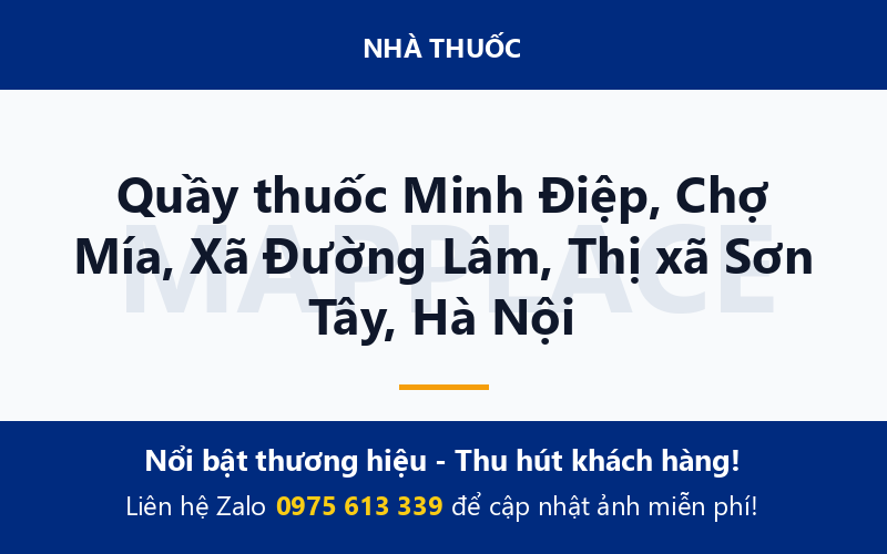Quầy thuốc Minh Điệp, Chợ Mía, Xã Đường Lâm, Thị xã Sơn Tây, Hà Nội