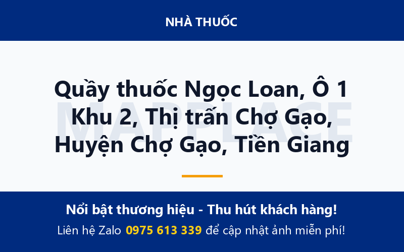 Quầy thuốc Ngọc Loan, Ô 1 Khu 2, Thị trấn Chợ Gạo, Huyện Chợ Gạo, Tiền Giang
