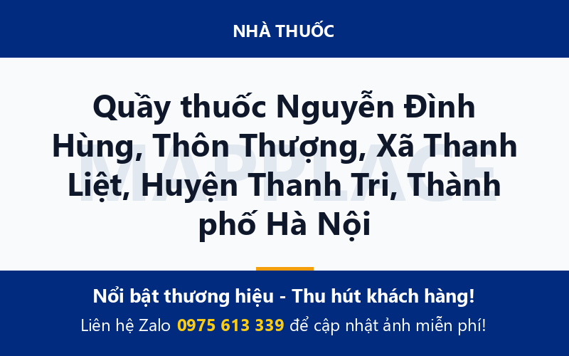 Quầy thuốc Nguyễn Đình Hùng, Thôn Thượng, Xã Thanh Liệt, Huyện Thanh Tri, Thành phố Hà Nội