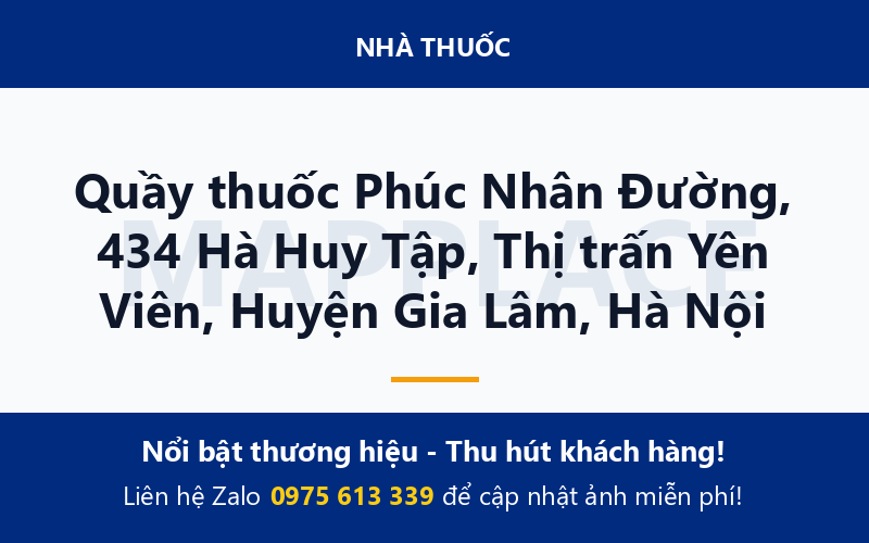 Quầy thuốc Phúc Nhân Đường, 434 Hà Huy Tập, Thị trấn Yên Viên, Huyện Gia Lâm, Hà Nội