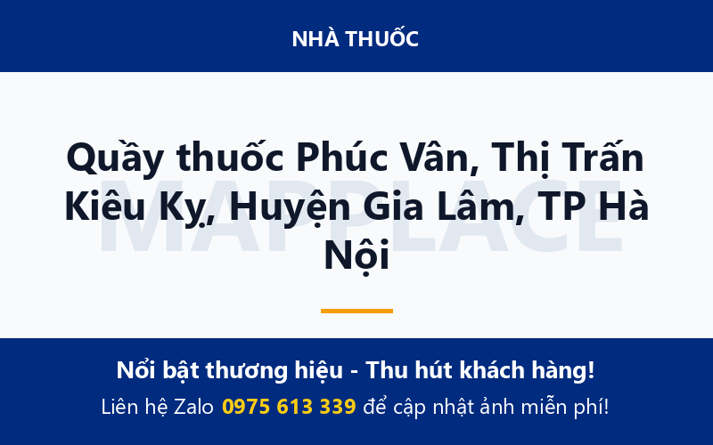 Quầy thuốc Phúc Vân, Thị Trấn Kiêu Kỵ, Huyện Gia Lâm, TP Hà Nội