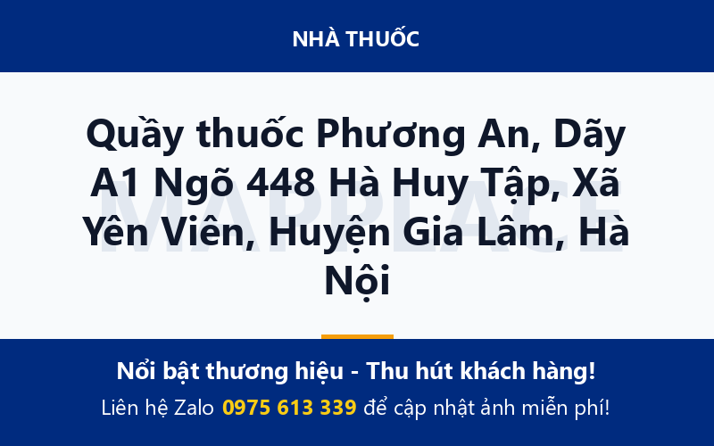 Quầy thuốc Phương An, Dãy A1 Ngõ 448 Hà Huy Tập, Xã Yên Viên, Huyện Gia Lâm, Hà Nội