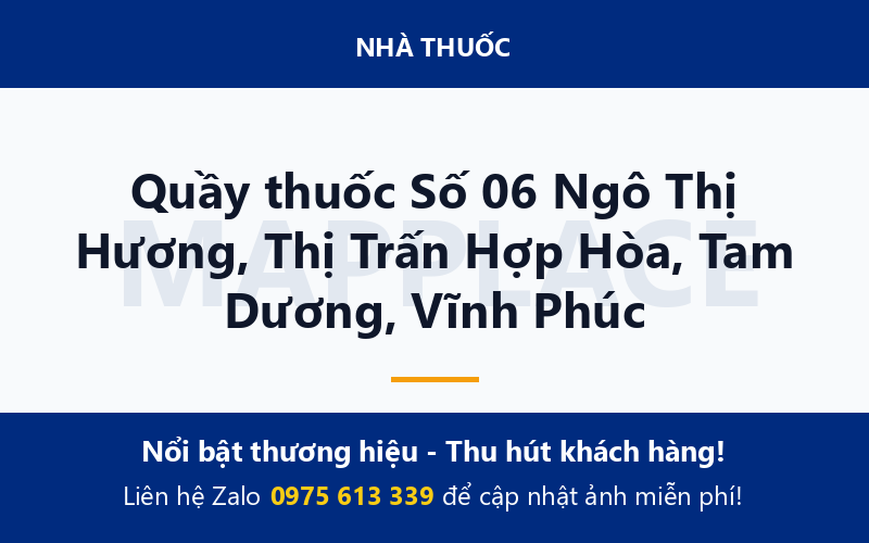 Quầy thuốc Số 06 Ngô Thị Hương, Thị Trấn Hợp Hòa, Tam Dương, Vĩnh Phúc