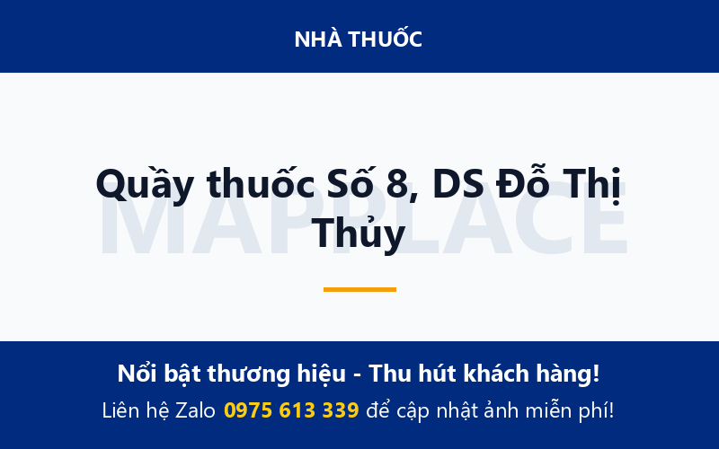 Quầy thuốc Số 8, DS Đỗ Thị Thủy