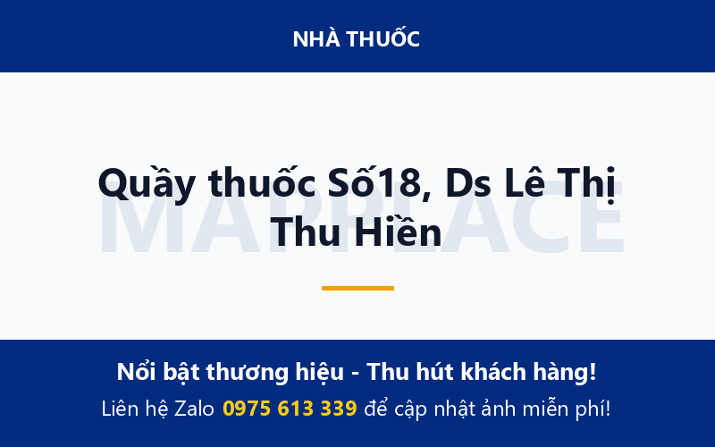 Quầy thuốc Số18, Ds Lê Thị Thu Hiền