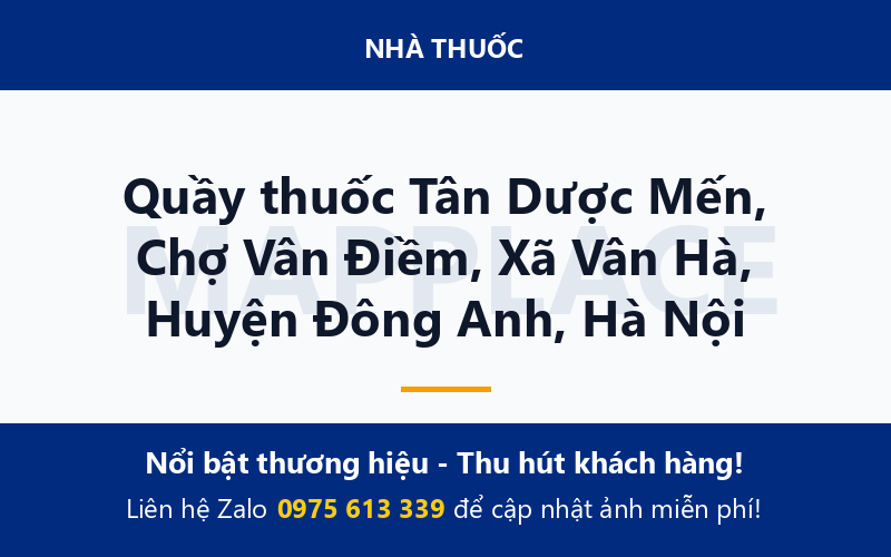 Quầy thuốc Tân Dược Mến, Chợ Vân Điềm, Xã Vân Hà, Huyện Đông Anh, Hà Nội