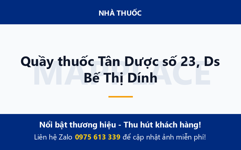 Quầy thuốc Tân Dược số 23, Ds Bế Thị Dính