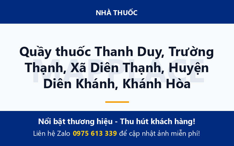 Quầy thuốc Thanh Duy, Trường Thạnh, Xã Diên Thạnh, Huyện Diên Khánh, Khánh Hòa
