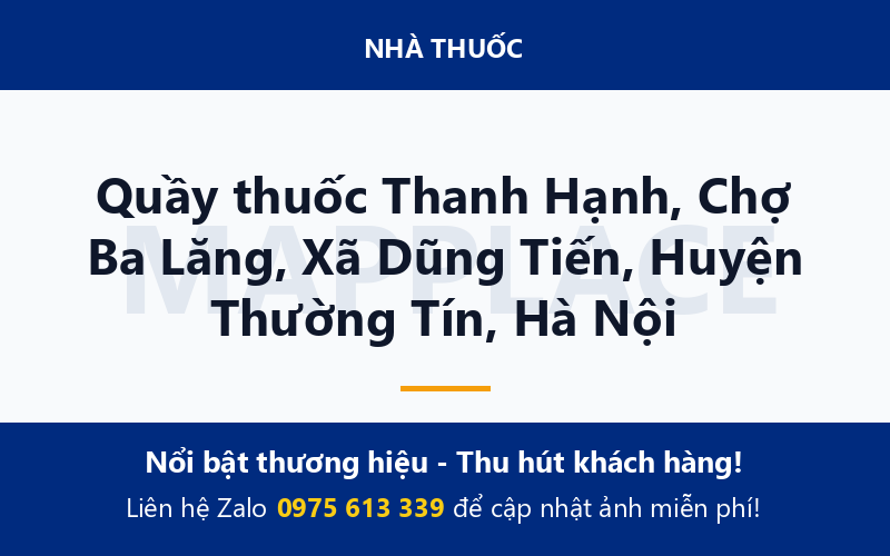 Quầy thuốc Thanh Hạnh, Chợ Ba Lăng, Xã Dũng Tiến, Huyện Thường Tín, Hà Nội