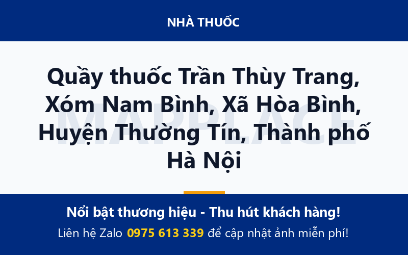 Quầy thuốc Trần Thùy Trang, Xóm Nam Bình, Xã Hòa Bình, Huyện Thường Tín, Thành phố Hà Nội