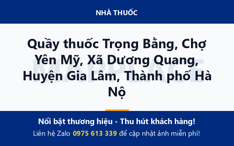 Quầy thuốc Trọng Bằng, Chợ Yên Mỹ, Xã Dương Quang, Huyện Gia Lâm, Thành phố Hà Nộ