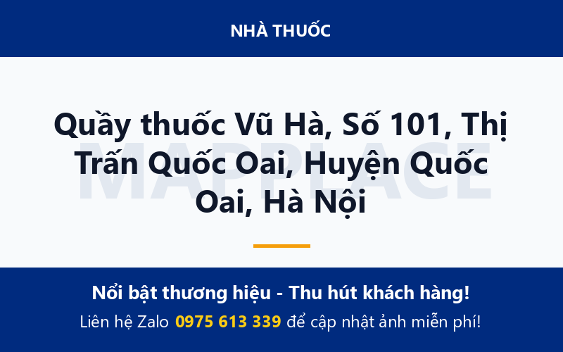 Quầy thuốc Vũ Hà, Số 101, Thị Trấn Quốc Oai, Huyện Quốc Oai, Hà Nội