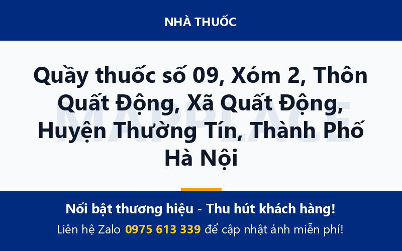 Quầy thuốc số 09, Xóm 2, Thôn Quất Động, Xã Quất Động, Huyện Thường Tín, Thành Phố Hà Nội