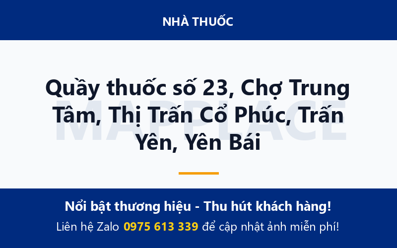 Quầy thuốc số 23, Chợ Trung Tâm, Thị Trấn Cổ Phúc, Trấn Yên, Yên Bái