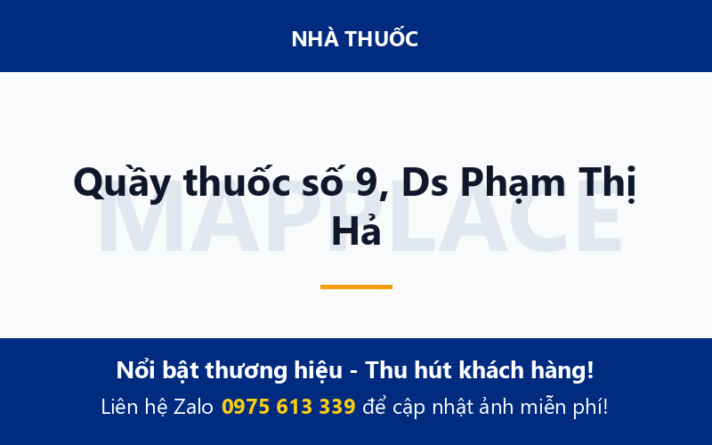 Quầy thuốc số 9, Ds Phạm Thị Hả