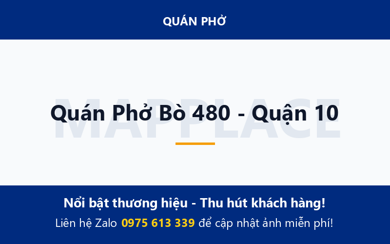 Quán Phở Bò 480 - Quận 10