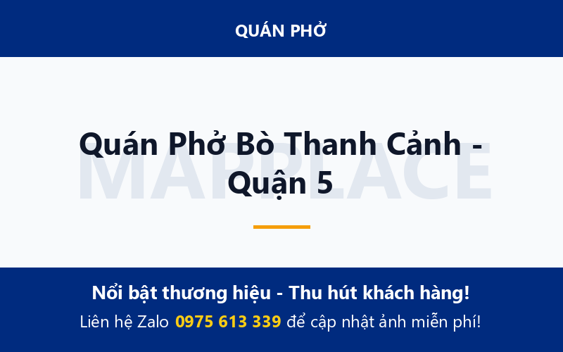 Quán Phở Bò Thanh Cảnh - Quận 5