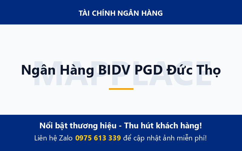 Ngân Hàng BIDV PGD Đức Thọ