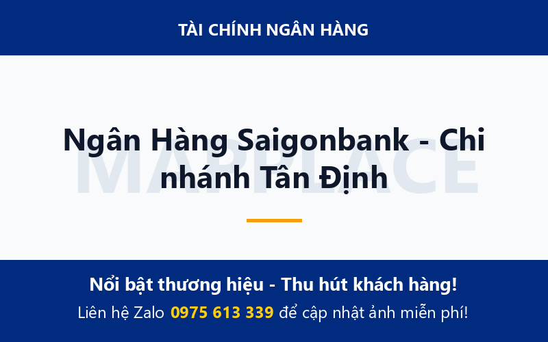 Ngân Hàng Saigonbank - Chi nhánh Tân Định