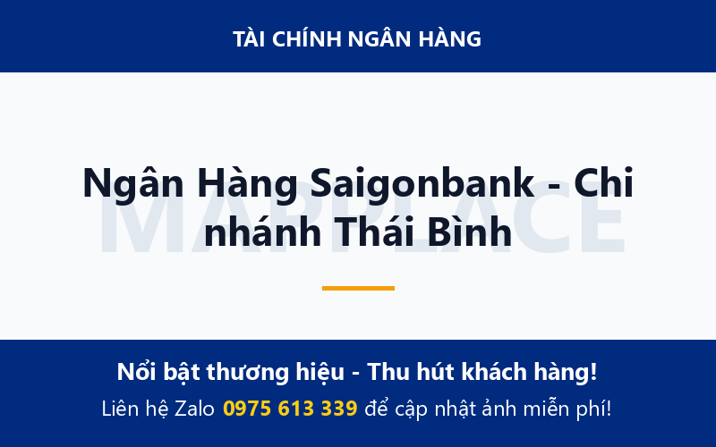 Ngân Hàng Saigonbank - Chi nhánh Thái Bình