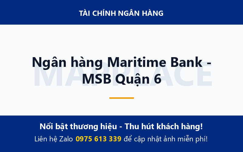 Ngân hàng Maritime Bank - MSB Quận 6