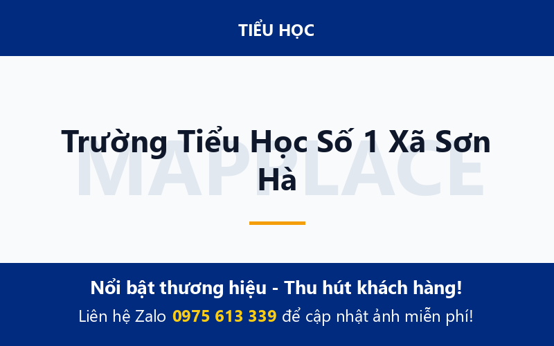 Trường Tiểu Học Số 1 Xã Sơn Hà