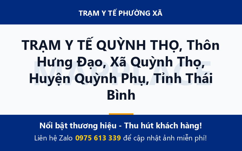 TRẠM Y TẾ QUỲNH THỌ, Thôn Hưng Đạo, Xã Quỳnh Thọ, Huyện Quỳnh Phụ, Tỉnh Thái Bình