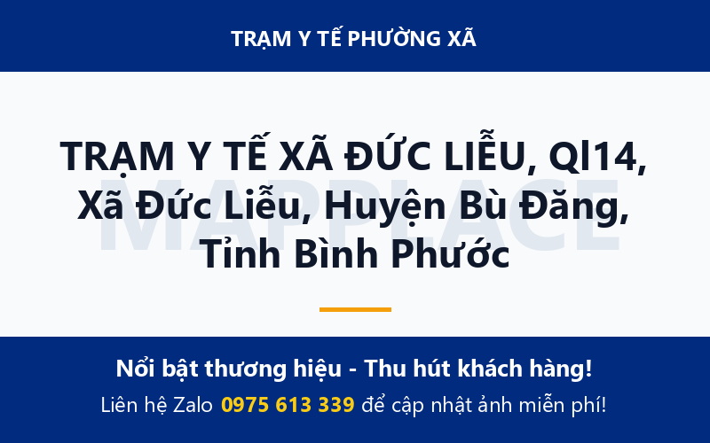 TRẠM Y TẾ XÃ ĐỨC LIỄU, Ql14, Xã Đức Liễu, Huyện Bù Đăng, Tỉnh Bình Phước