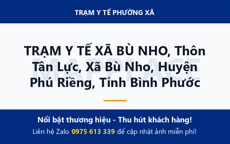 TRẠM Y TẾ XÃ BÙ NHO, Thôn Tân Lực, Xã Bù Nho, Huyện Phú Riềng, Tỉnh Bình Phước